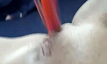 Amateur teen masturbates with dildo!