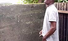 Strangersforsex SFS escort films De Rose guy showing prostate pee tricks in bathroom