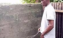 Strangersforsex SFS escort films De Rose guy showing prostate pee tricks in bathroom