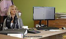 damn, blonde miss banged hard for loan cash