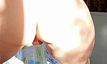 Mature Cougar Flashes Huge Pussy Lips While Bent Over in Amateur Wife Scene