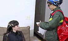 Socialite humiliates cuckold husband while fucking delivery guy?