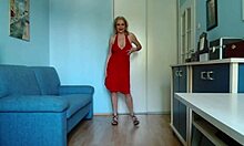 Mommy feels crazy and horny home alone with dildo