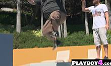 Long-Legged Asian Teen Bryiana Noelle Poses in Lingerie Before Striptease