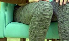 teen babe teases sugar daddy in tight leggings during workout photoshoot