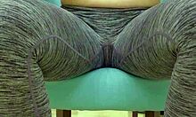 teen babe teases sugar daddy in tight leggings during workout photoshoot