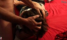 White Amateur Slut In Satin Stockings And Heels Gets Spanked And Fucked