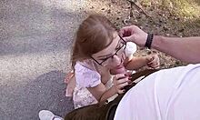 Bavarian nerd teen 18+ Emily fucked by stranger at car