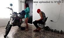 innocent guy surprised by his beloved neighbor's curvy figure