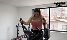 mature guy jerks in gym