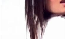 Blonde Babe Teases in Shiny Red PVC Panties