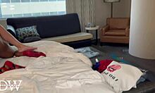 Hotwife Qostiffy Screws Bull While Husband Watches in Swinger Action