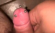 Chubby amateur's intriguing pierced small cock bdsm solo.
