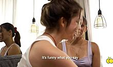 I humiliate and fuck my girlfriend's cute best friend with tight pussy