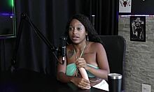 Hot Black Woman Strips Showing Breasts After Sharing Feelings On Sucking And Women's Orgasms - Vicky Menage Sheer Red