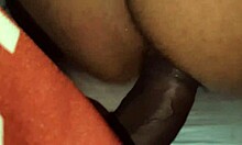 Black couple gets wild with rough blowjob action