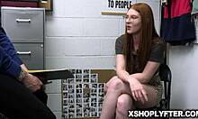 Redhead Jane Rogers seduces guard Billy Boston to avoid shoplifting punishment