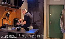 Redhead girlfriend in tight clothing wants attention after work