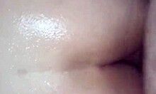 Latina Brunette Babe Dildos Ass In Shower