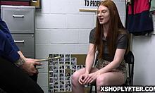 Redhead Jane Rogers seduces guard Billy Boston to avoid shoplifting punishment