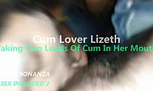 lizeth takes two cum shots in mouth