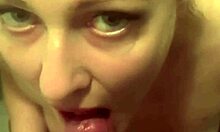 Horny Milf Sucks In Bathroom After Workout!