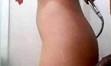 Oh, bathing with my cute asian girlfriend, her small tits exposed!