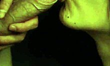 Closeup blowjob milking monster cock