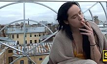 Flapper Greedily Sucks Stepbrother's Dick And Has Intense Vaginal Sex In Doggystyle Position