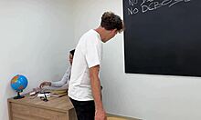 spoiled indisciplined fuck and creampie his hot teacher in time in the classroom