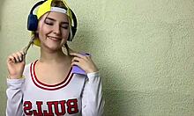 Cute teen teases her classmate and gets covered in paint