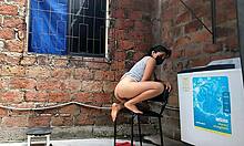 Recording my neighbor fingering herself until she catches me