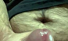 Guy masturbating and shooting load