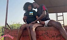 nigerian girl gives mind-blowing blowjob bent over in doggystyle