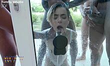 Insatiable Brazilian Russah fucks five big studs with intense DAP