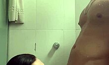 Fucked hard in shower, cum in mouth