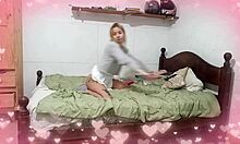 18 year old girl fucks teacher during period while mom waits at home?