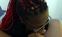 Horny neighbor sucks neighbor's stepson's big black cock in bedroom - mastermeat1