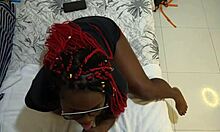 Horny neighbor sucks neighbor's stepson's big black cock in bedroom - mastermeat1