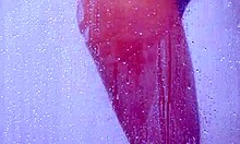 gorgeous tanned college girl showers in sexy bikini