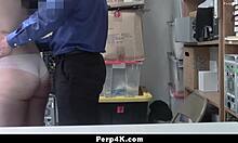 Shoplifter teen 18+ caught and nailed by security officer in office