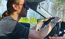 Trikepatrol picks up Asian teen Katie Cai for deepthroat and facial