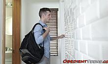 Fetish teen untied to suck and fuck big cock