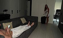 my pretty girlfriend got rough sex before her trip.