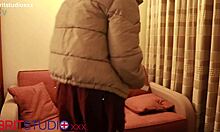 i'm a naughty college student in costumes and lingerie, masturbating with natural tits