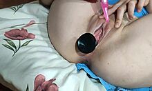 She raised her skirt to satisfy her juicy pussy with close-up masturbation 😏