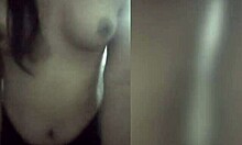 in a homemade setting, a cute 18-year-old girl enjoys passionate sex with an older man