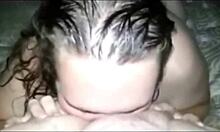 Chubby teen offering rimjob and blowjob