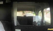 fake taxi brunette gets sweaty riding cock after workout in car