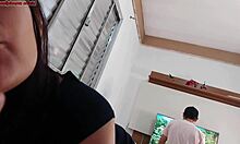 Housewife seduces the technician while husband is away